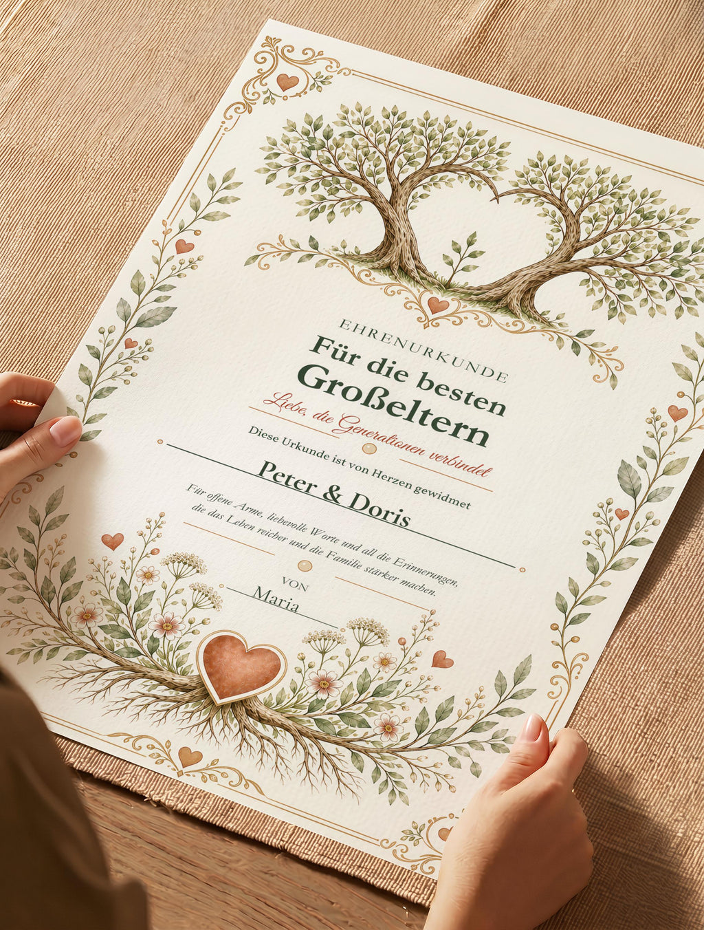 Beste Großeltern – personalisierte Urkunde