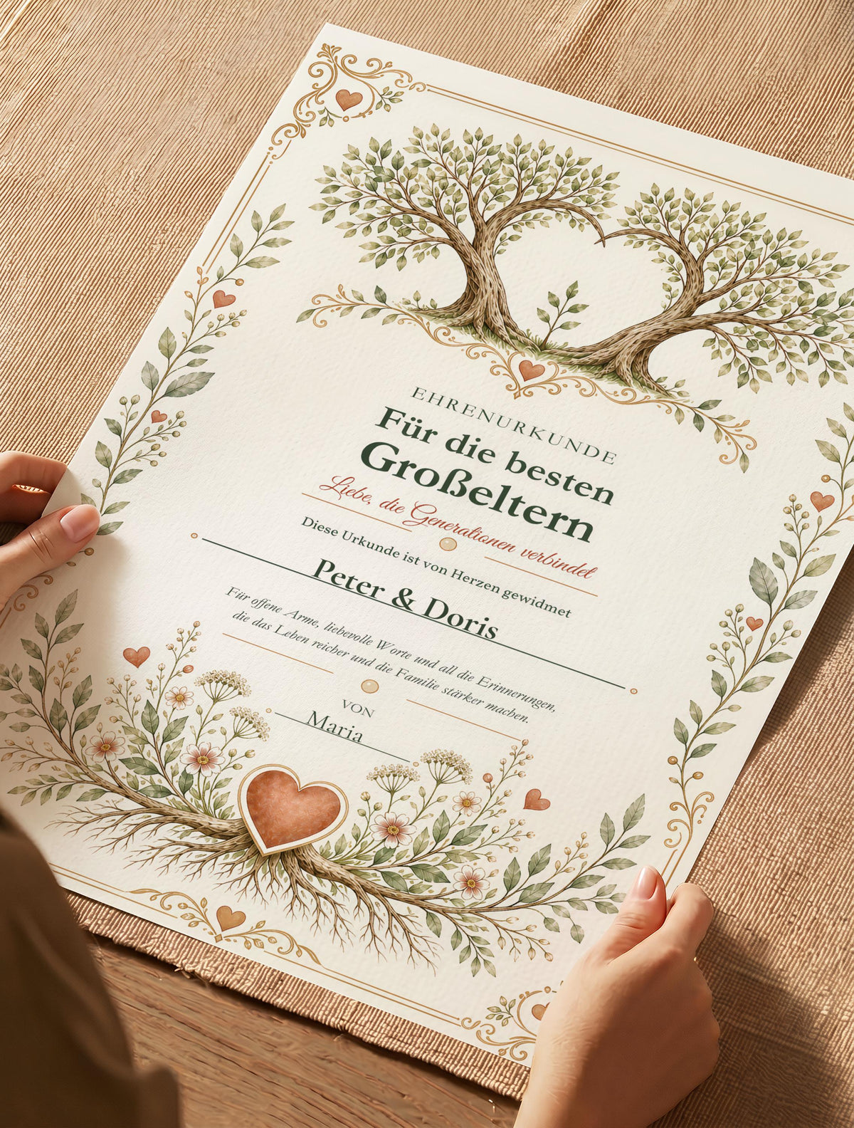 Beste Großeltern – personalisierte Urkunde